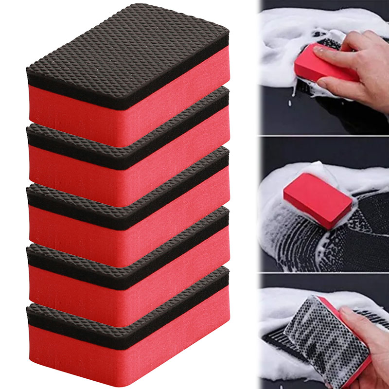 Interior Detailing Kit - 2/5 個洗車泥クリーナーマジッククレイバースポンジブロックパッドポリッシャーワックス前に汚染物質を除去カーアクセサリー